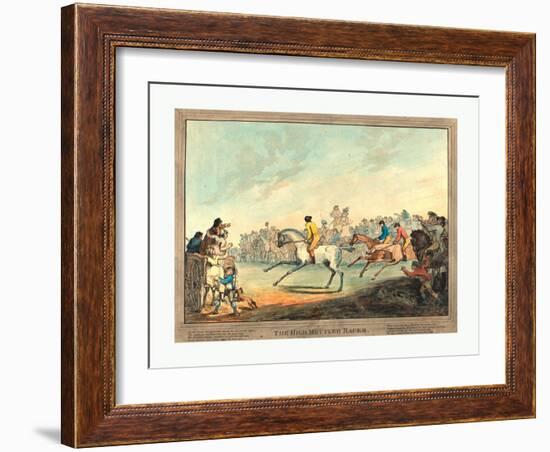 The High-Mettled Racer, 1789, Hand-Colored Etching, Rosenwald Collection-Thomas Rowlandson-Framed Giclee Print