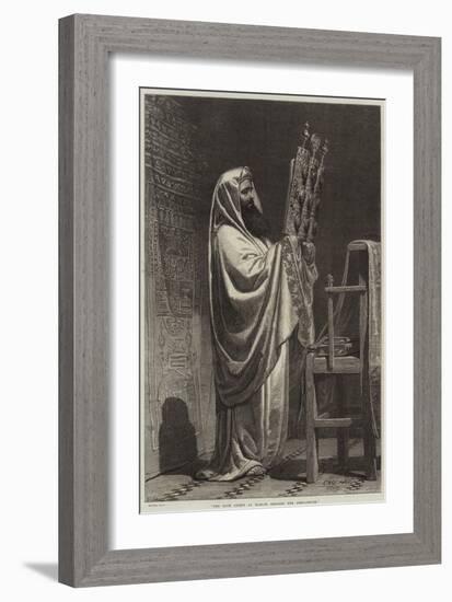 The High Priest at Nablus Reading the Pentateuch-Carl Haag-Framed Giclee Print