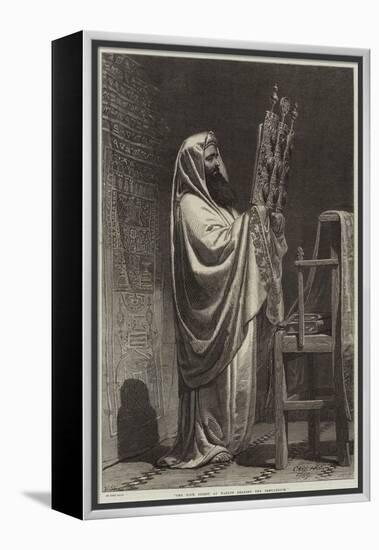 The High Priest at Nablus Reading the Pentateuch-Carl Haag-Framed Premier Image Canvas