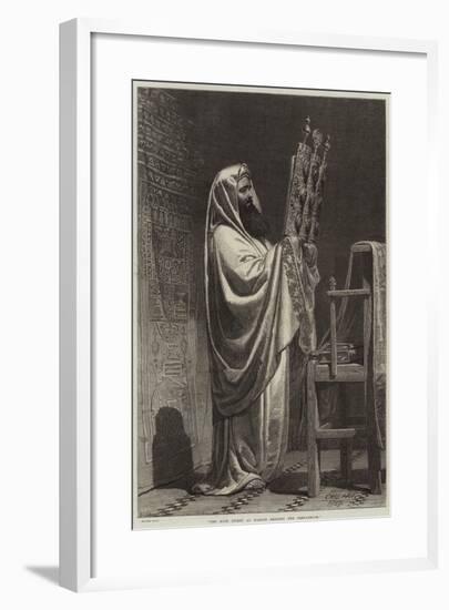 The High Priest at Nablus Reading the Pentateuch-Carl Haag-Framed Giclee Print