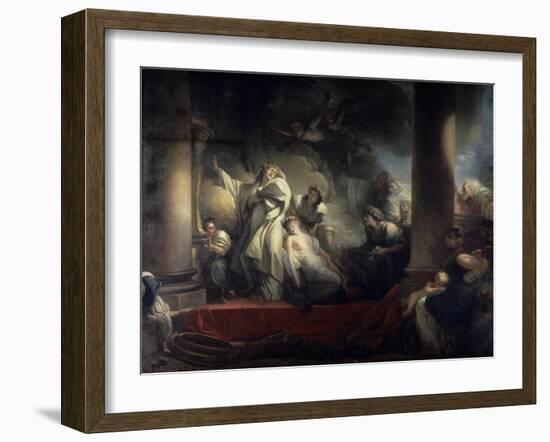 The High Priest Coresus Sacrifices Himself to Save Callirhoe-Jean-Honoré Fragonard-Framed Giclee Print