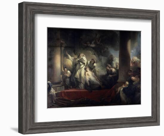 The High Priest Coresus Sacrifices Himself to Save Callirhoe-Jean-Honoré Fragonard-Framed Giclee Print