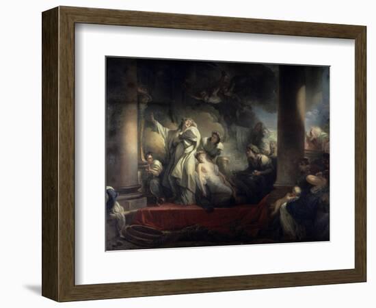 The High Priest Coresus Sacrifices Himself to Save Callirhoe-Jean-Honoré Fragonard-Framed Giclee Print