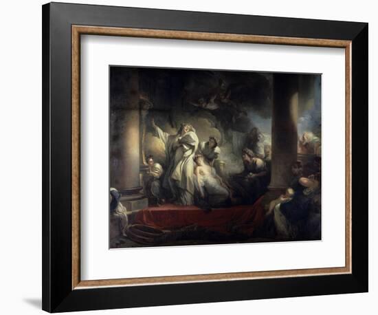 The High Priest Coresus Sacrifices Himself to Save Callirhoe-Jean-Honoré Fragonard-Framed Giclee Print