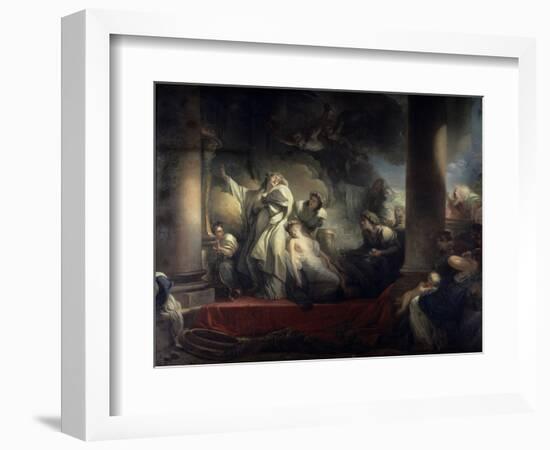 The High Priest Coresus Sacrifices Himself to Save Callirhoe-Jean-Honoré Fragonard-Framed Giclee Print