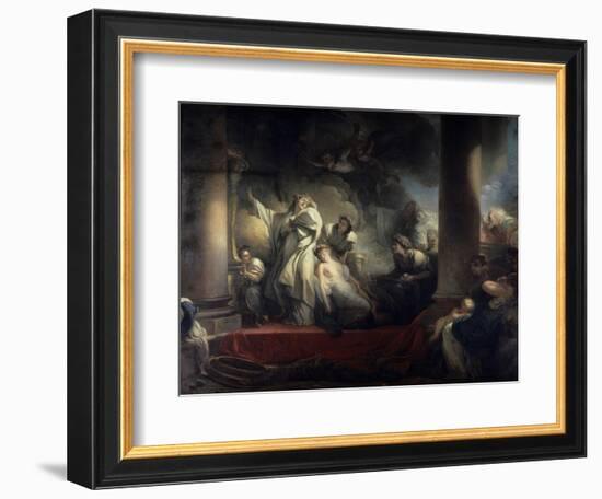 The High Priest Coresus Sacrifices Himself to Save Callirhoe-Jean-Honoré Fragonard-Framed Giclee Print