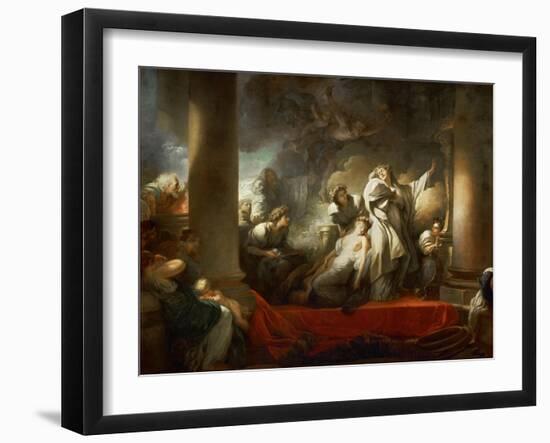 The High Priest Coresus Sacrificing Himself to Save Callirhoe-Jean-Honoré Fragonard-Framed Giclee Print