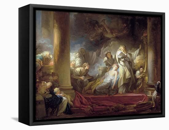 The High Priest Coresus Sacrificing Himself to Save Callirhoe-Jean-Honoré Fragonard-Framed Premier Image Canvas