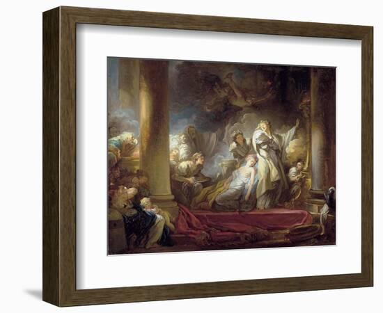 The High Priest Coresus Sacrificing Himself to Save Callirhoe-Jean-Honoré Fragonard-Framed Giclee Print