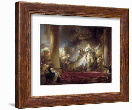 The High Priest Coresus Sacrificing Himself to Save Callirhoe-Jean-Honoré Fragonard-Framed Giclee Print