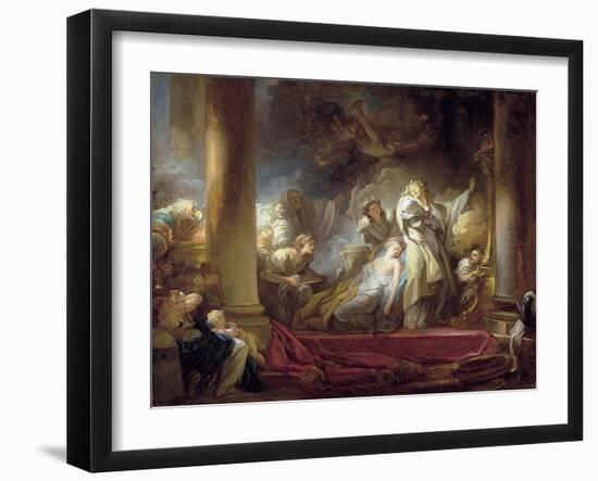 The High Priest Coresus Sacrificing Himself to Save Callirhoe-Jean-Honoré Fragonard-Framed Giclee Print