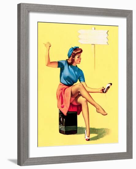 The High Sign Pin-Up 1942-Gil Elvgren-Framed Art Print