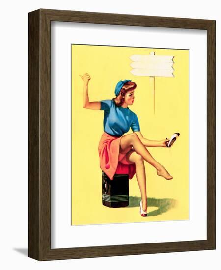 The High Sign Pin-Up 1942-Gil Elvgren-Framed Art Print