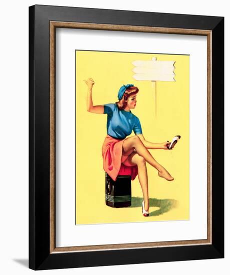 The High Sign Pin-Up 1942-Gil Elvgren-Framed Art Print