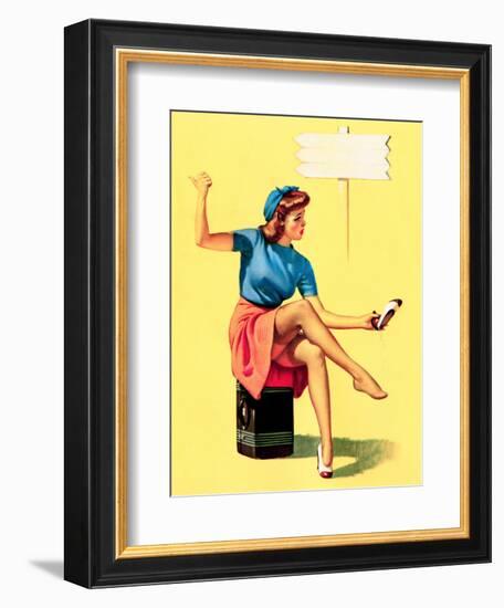 The High Sign Pin-Up 1942-Gil Elvgren-Framed Art Print