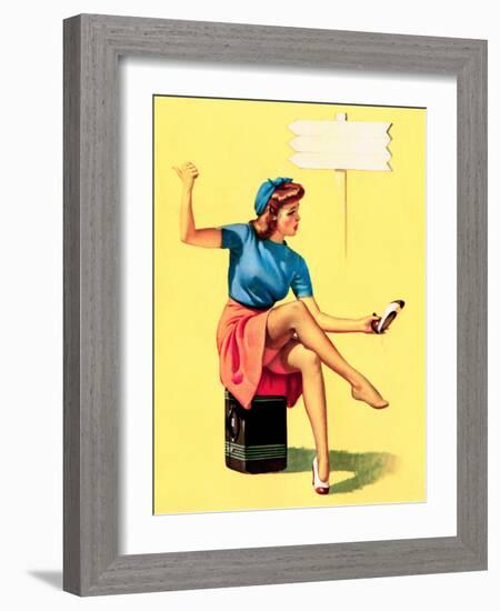 The High Sign Pin-Up 1942-Gil Elvgren-Framed Art Print