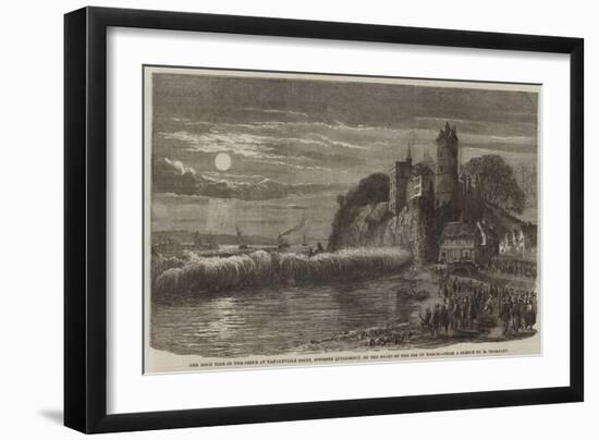 The High Tide in the Seine at Tancarville Point, Opposite Quillebeuf, on the Night of the 9 March-Felix Thorigny-Framed Giclee Print