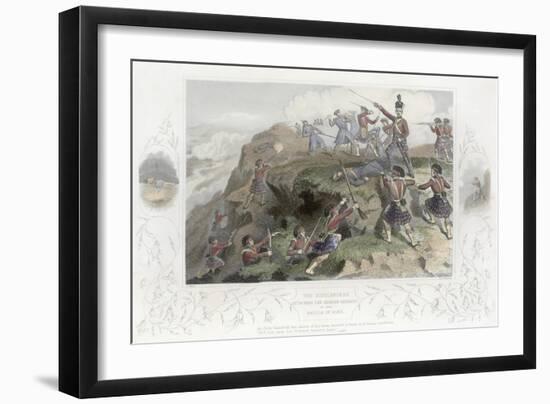 The Highlanders Attacking the Russian Redoubt at the Battle of Alma-D.j. Pound-Framed Giclee Print