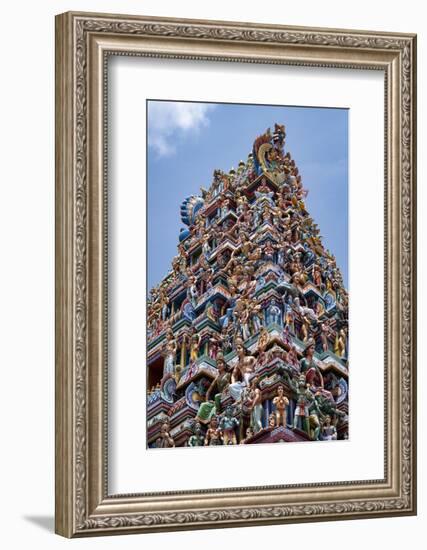 The highly decorative Gopuram (entrance tower) to Sri Srinivasa Perumal Hindu Temple, Singapore-Martin Child-Framed Photographic Print