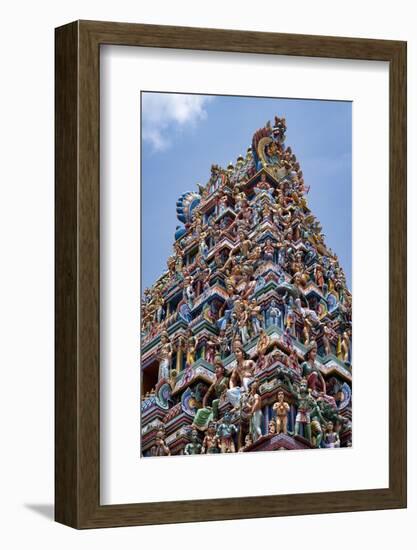 The highly decorative Gopuram (entrance tower) to Sri Srinivasa Perumal Hindu Temple, Singapore-Martin Child-Framed Photographic Print