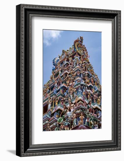 The highly decorative Gopuram (entrance tower) to Sri Srinivasa Perumal Hindu Temple, Singapore-Martin Child-Framed Photographic Print