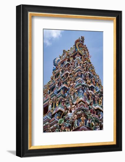 The highly decorative Gopuram (entrance tower) to Sri Srinivasa Perumal Hindu Temple, Singapore-Martin Child-Framed Photographic Print