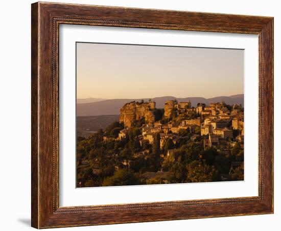 The Hill Top Village of Saignon at Sunset, Provence, France, Europe-Mark Chivers-Framed Photographic Print