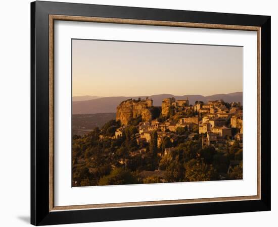 The Hill Top Village of Saignon at Sunset, Provence, France, Europe-Mark Chivers-Framed Photographic Print