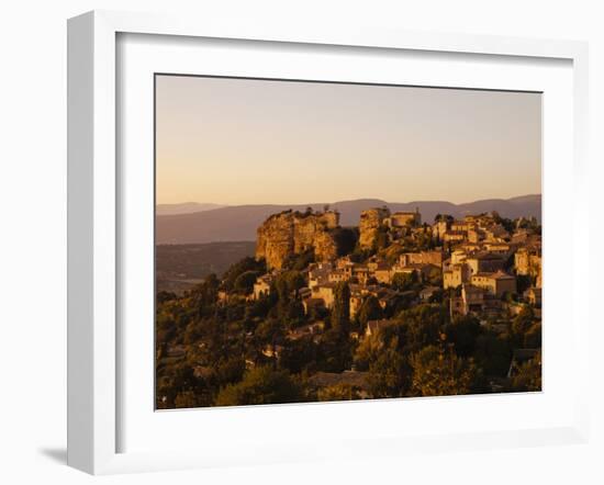 The Hill Top Village of Saignon at Sunset, Provence, France, Europe-Mark Chivers-Framed Photographic Print