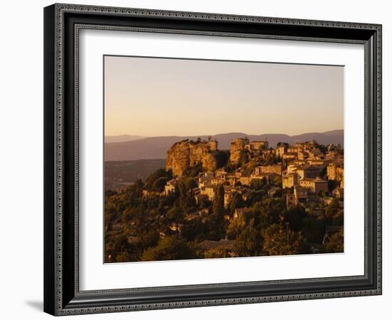 The Hill Top Village of Saignon at Sunset, Provence, France, Europe-Mark Chivers-Framed Photographic Print