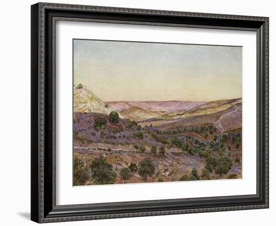 The Hills of Moab and the Valley of Hinnom, 1854 (Watercolour and Bodycolour)-Thomas Seddon-Framed Giclee Print