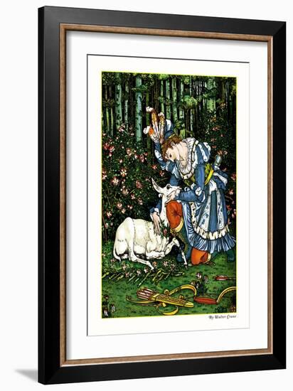 The Hind in the Wood, In the Forest, c.1900-Walter Crane-Framed Art Print