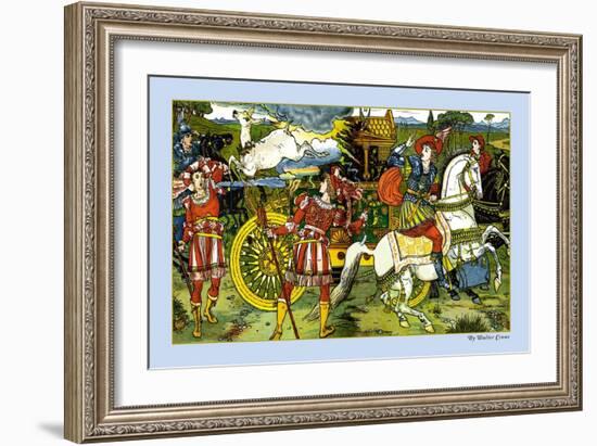 The Hind in the Wood, Leap, c.1900-Walter Crane-Framed Art Print