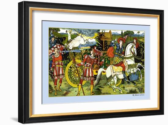 The Hind in the Wood, Leap, c.1900-Walter Crane-Framed Art Print