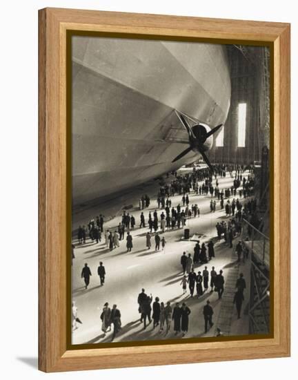 The Hindenburg Zeppelin - 1936 Olympics-null-Framed Premier Image Canvas