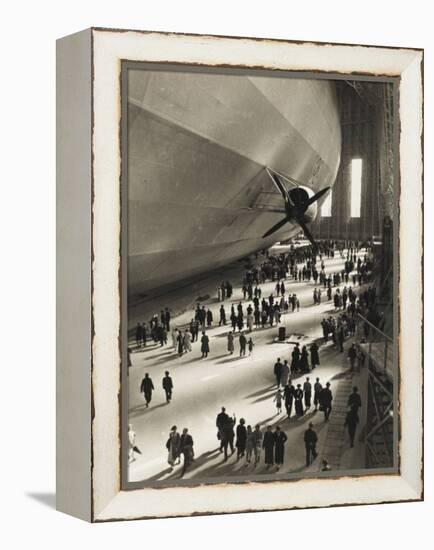 The Hindenburg Zeppelin - 1936 Olympics-null-Framed Premier Image Canvas