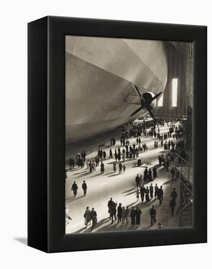 The Hindenburg Zeppelin - 1936 Olympics-null-Framed Premier Image Canvas