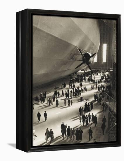 The Hindenburg Zeppelin - 1936 Olympics-null-Framed Premier Image Canvas