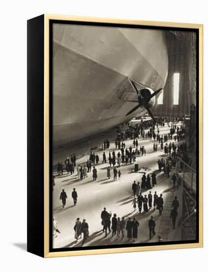 The Hindenburg Zeppelin - 1936 Olympics-null-Framed Premier Image Canvas