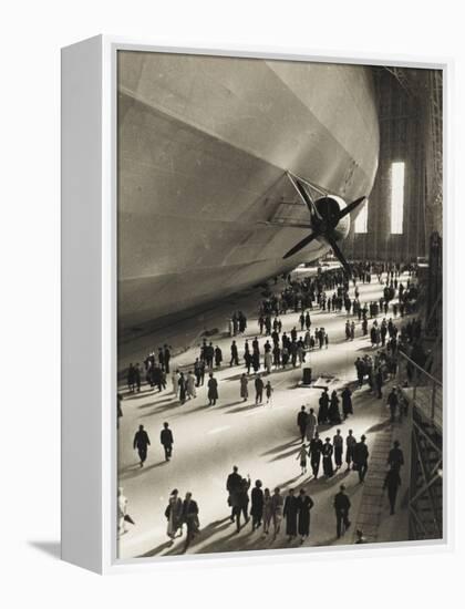 The Hindenburg Zeppelin - 1936 Olympics-null-Framed Premier Image Canvas