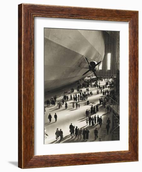 The Hindenburg Zeppelin - 1936 Olympics-null-Framed Photographic Print