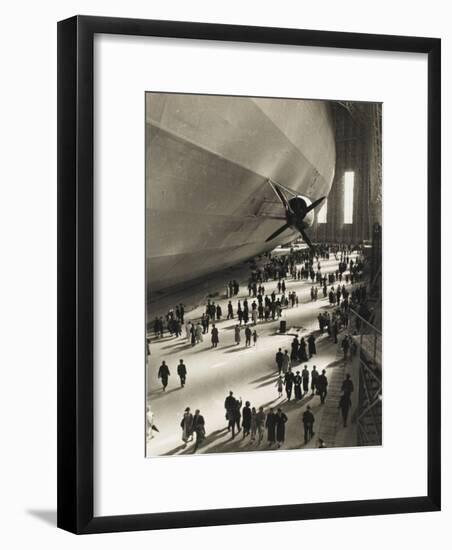 The Hindenburg Zeppelin - 1936 Olympics-null-Framed Photographic Print