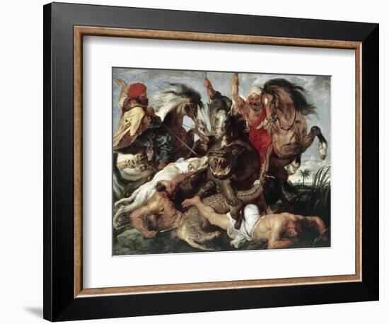 The Hippo Hunt-Peter Paul Rubens-Framed Giclee Print