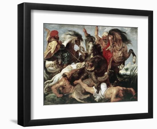 The Hippo Hunt-Peter Paul Rubens-Framed Premium Giclee Print