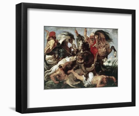 The Hippo Hunt-Peter Paul Rubens-Framed Premium Giclee Print