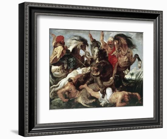 The Hippo Hunt-Peter Paul Rubens-Framed Premium Giclee Print