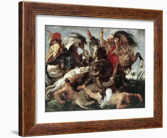 The Hippo Hunt-Peter Paul Rubens-Framed Giclee Print