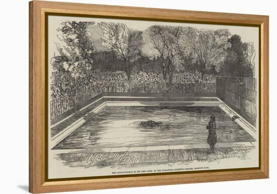 The Hippopotamus in His New Bath in the Zoological Society's Gardens, Regent's Park-null-Framed Premier Image Canvas