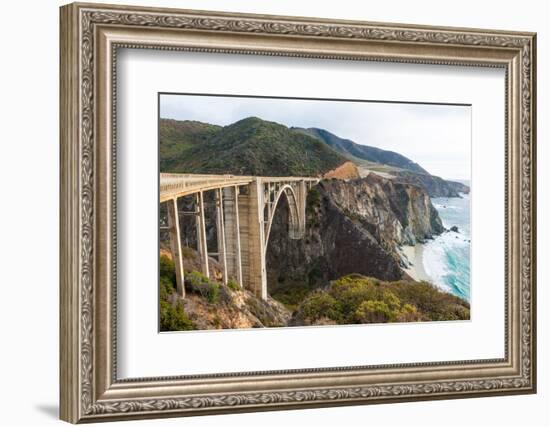 The Historic Bixby Bridge on the Pacific Coast Highway California Big Sur-flippo-Framed Photographic Print