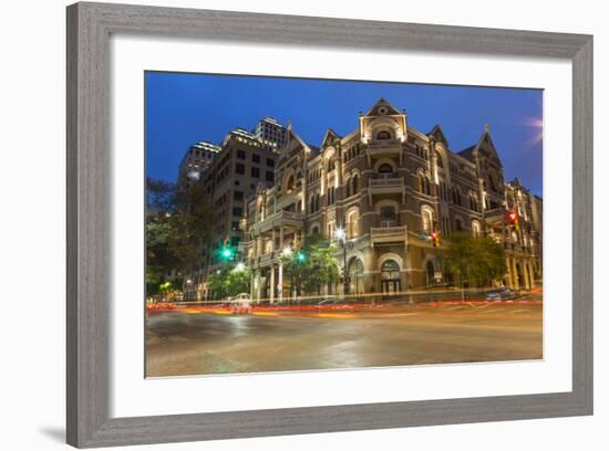 The Historic Driskell Hotel at Dusk, Austin, Texas, USA-Chuck Haney-Framed Photographic Print